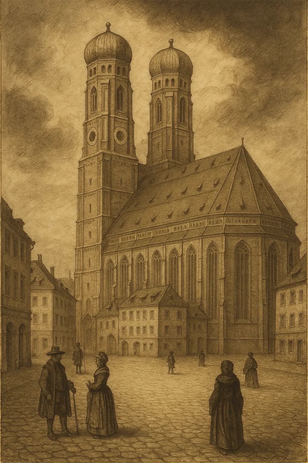 View towards Munich's Frauenkirche